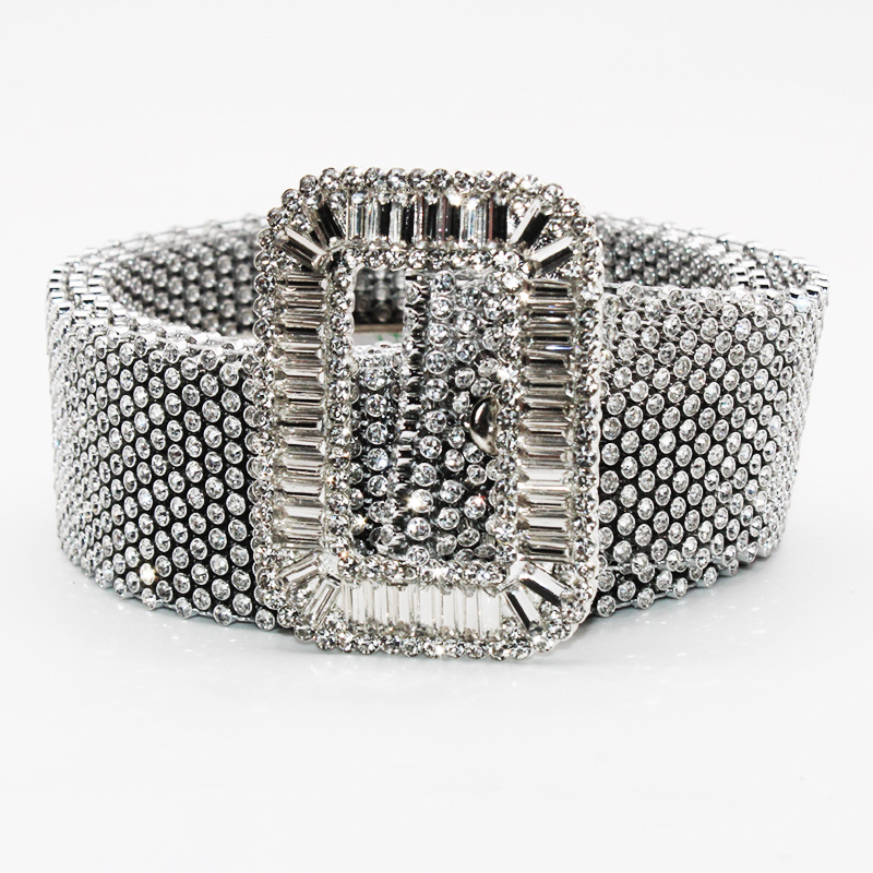 Gyári közvetlen értékesítésű új női édes gyémánt öv, 11 soros, teljes strasszos berakásos divatos öv ruházati övvel, nagykereskedelemben