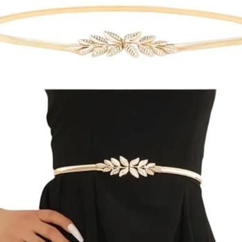 Női arany ezüst koreai levél mintás női fém derékláncos rugalmas öv őszi és téli népszerű robbanások