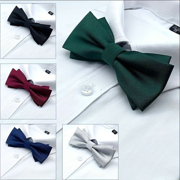 Meeste kahekihiline asümmeetriline twill-kikilips peigmehele ja peiupoisile mõeldud moodne pulmapeo riietus ja lipsuga aksessuaarid