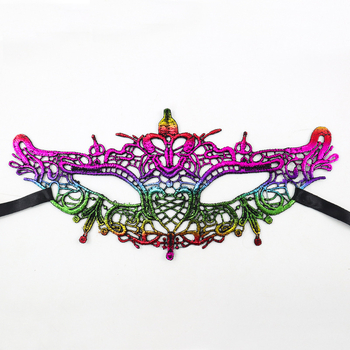 Цветна дантелена маска за маска Хелоуин Коледа Маскарад Парти изпълнение неоформени реквизити маска за очи
