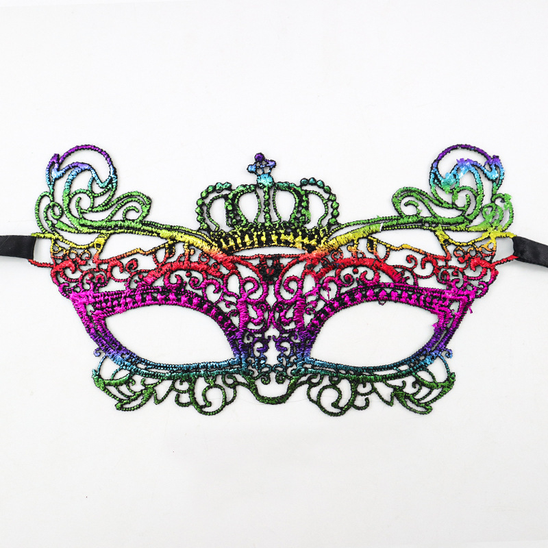 Цветна дантелена маска за маска Хелоуин Коледа Маскарад Парти изпълнение неоформени реквизити маска за очи