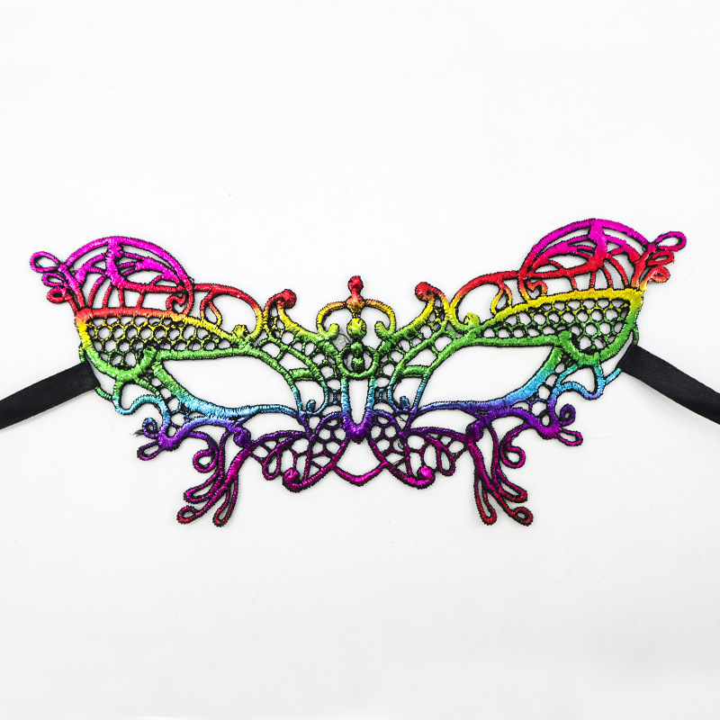 Цветна дантелена маска за маска Хелоуин Коледа Маскарад Парти изпълнение неоформени реквизити маска за очи