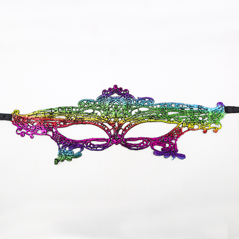 Цветна дантелена маска за маска Хелоуин Коледа Маскарад Парти изпълнение неоформени реквизити маска за очи