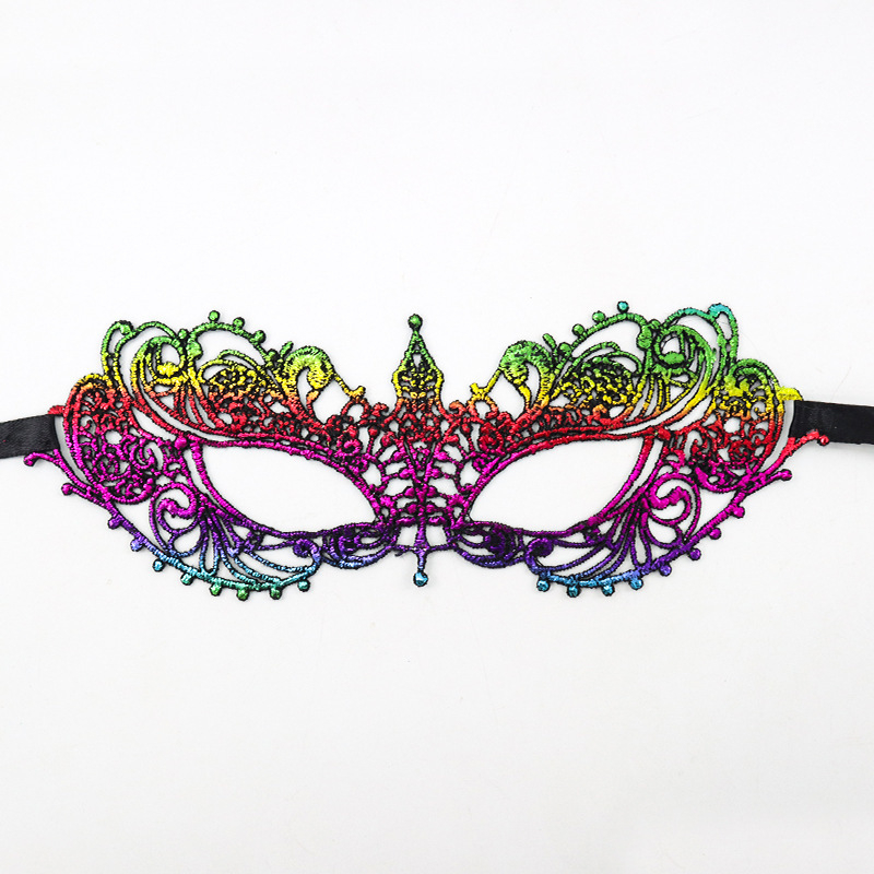 Цветна дантелена маска за маска Хелоуин Коледа Маскарад Парти изпълнение неоформени реквизити маска за очи