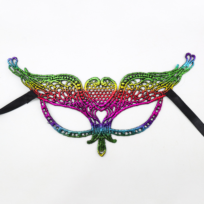 Цветна дантелена маска за маска Хелоуин Коледа Маскарад Парти изпълнение неоформени реквизити маска за очи