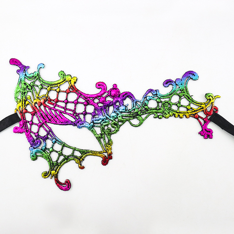 Цветна дантелена маска за маска Хелоуин Коледа Маскарад Парти изпълнение неоформени реквизити маска за очи