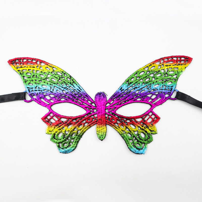 Цветна дантелена маска за маска Хелоуин Коледа Маскарад Парти изпълнение неоформени реквизити маска за очи