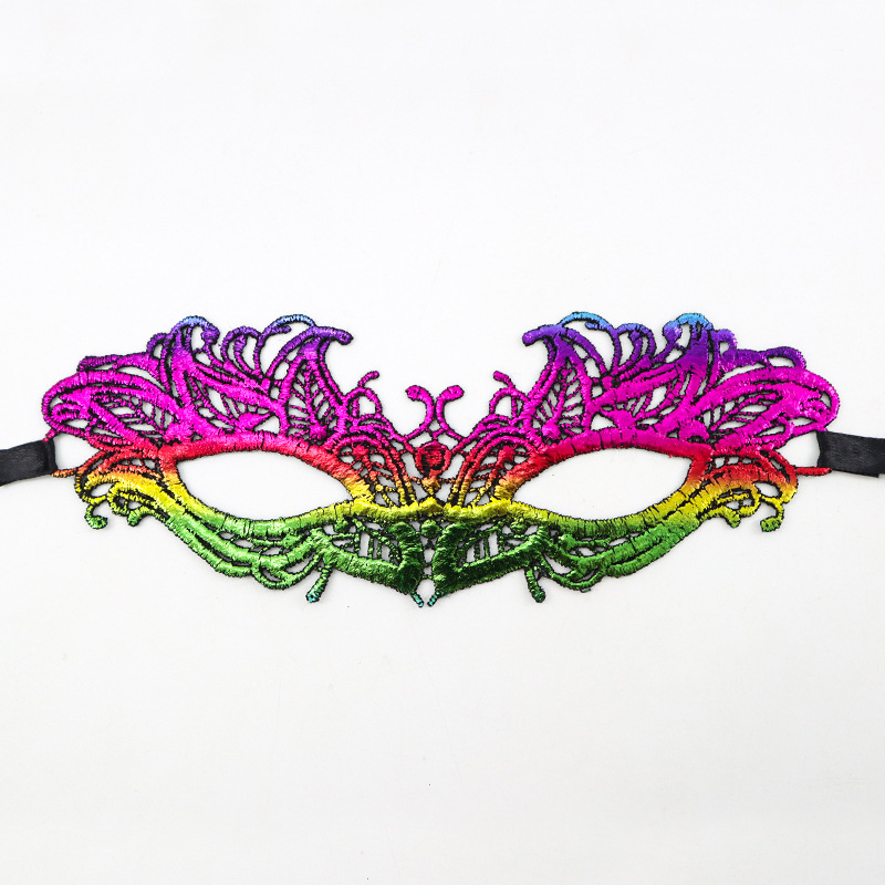 Цветна дантелена маска за маска Хелоуин Коледа Маскарад Парти изпълнение неоформени реквизити маска за очи