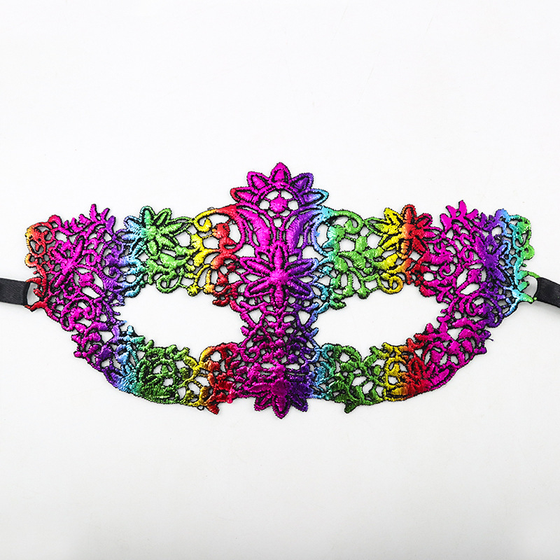 Цветна дантелена маска за маска Хелоуин Коледа Маскарад Парти изпълнение неоформени реквизити маска за очи
