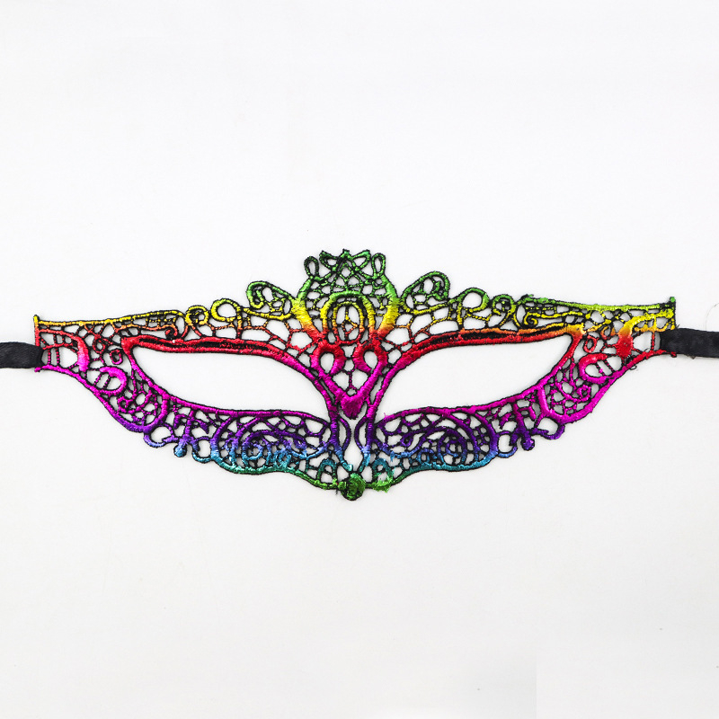 Цветна дантелена маска за маска Хелоуин Коледа Маскарад Парти изпълнение неоформени реквизити маска за очи