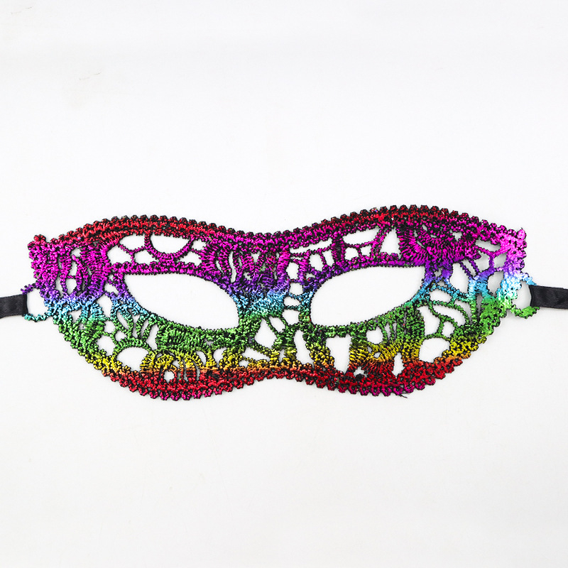 Цветна дантелена маска за маска Хелоуин Коледа Маскарад Парти изпълнение неоформени реквизити маска за очи
