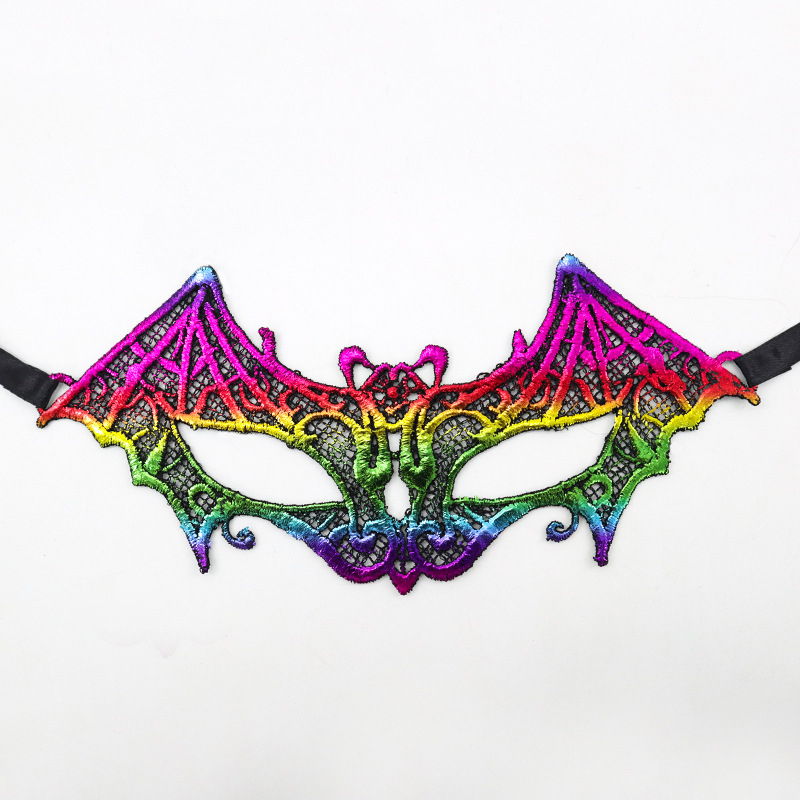 Цветна дантелена маска за маска Хелоуин Коледа Маскарад Парти изпълнение неоформени реквизити маска за очи