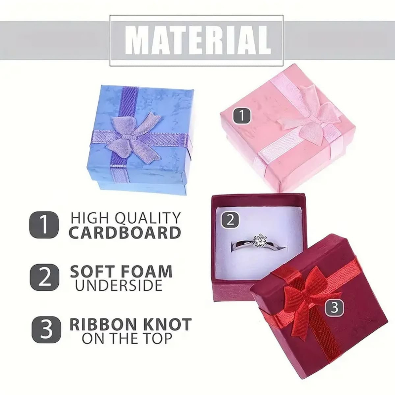 [Határokon átnyúló] Ékszer ajándékdoboz, nyaklánc fülbevaló gyűrű doboz, szalag csomagoló doboz, esküvői dekorációs doboz