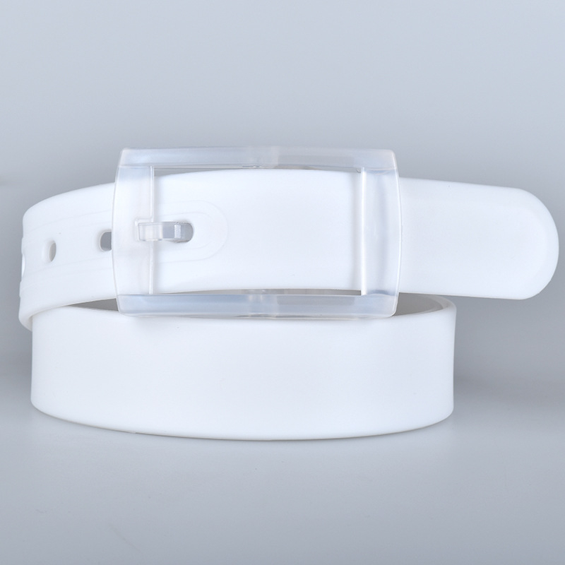 Uniszex Színes Szilikon Tűcsatos Öv Cukorka Színes Fémmentes Fehér és Piros Műanyag Nadrágöv közvetlen gyári eladás