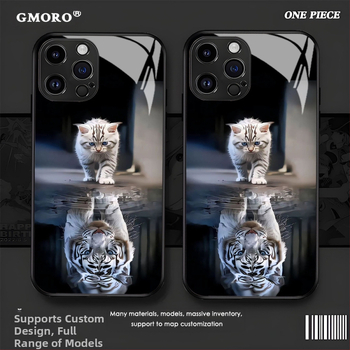 Θήκη τηλεφώνου Temu Cat Tiger για iPhone 17, με καυτές πωλήσεις, 15Pm, γυάλινη θήκη Ip12, δημιουργική, 13Pm, μοντέρνα μάρκα, 11, νέο μοντέλο