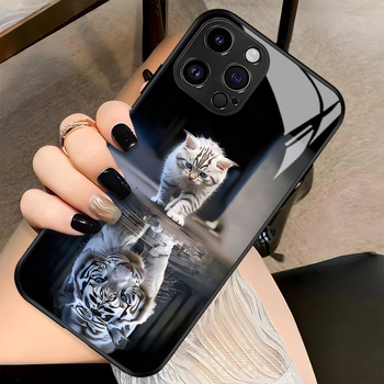Θήκη τηλεφώνου Temu Cat Tiger για iPhone 17, με καυτές πωλήσεις, 15Pm, γυάλινη θήκη Ip12, δημιουργική, 13Pm, μοντέρνα μάρκα, 11, νέο μοντέλο
