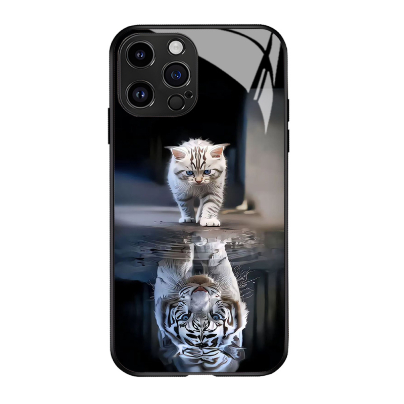 Θήκη τηλεφώνου Temu Cat Tiger για iPhone 17, με καυτές πωλήσεις, 15Pm, γυάλινη θήκη Ip12, δημιουργική, 13Pm, μοντέρνα μάρκα, 11, νέο μοντέλο