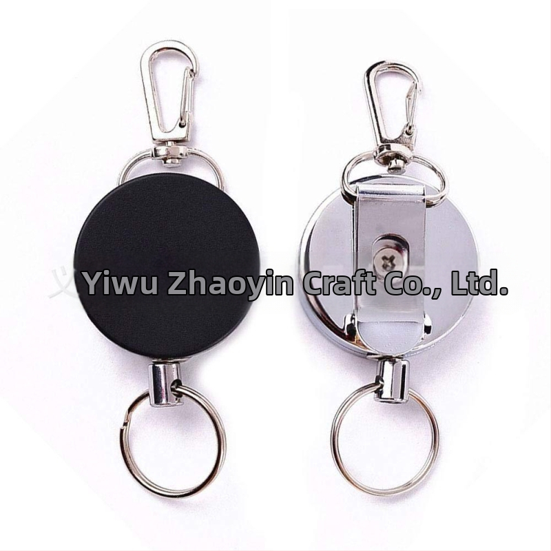 Határokon átnyúló, népszerű, 4 cm-es, teljesen fémből készült, könnyen húzható csattal, könnyen húzható drótkötél-húzóval, elveszett biztonsági kültéri teleszkópos kulcstartóval