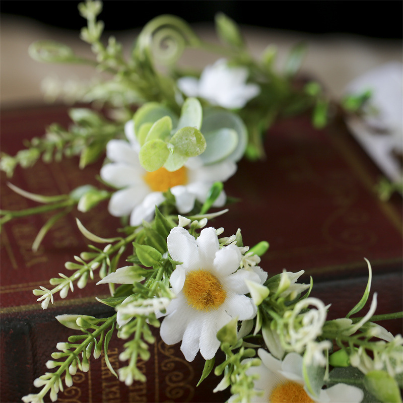 Amazon határokon átnyúló pásztori százszorszép művirág koszorú hajpánt kiegészítők bohém ünnepi koszorú