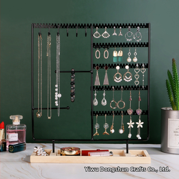 Amazon Hot Earrings Display Stand Αφαιρούμενη Ξύλινη Βάση Κοσμημάτων Σκουλαρίκια Κοσμημάτων Stand Κολιέ Αποθήκευση Rack