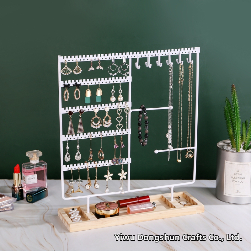 Amazon Hot fülbevalók kijelző állvány kivehető fa talpú ékszer fülbevalók ékszer állvány nyaklánc tároló állvány