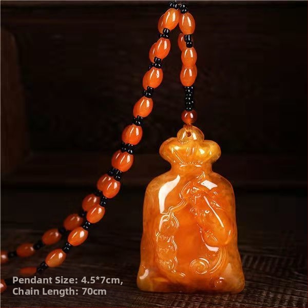 Új Po Bloody pulóverlánc, csúcskategóriás vízcsepp medál, hosszú, sokoldalú nyári utánzatú viaszméz nyaklánc női nyakpánt ajándékba