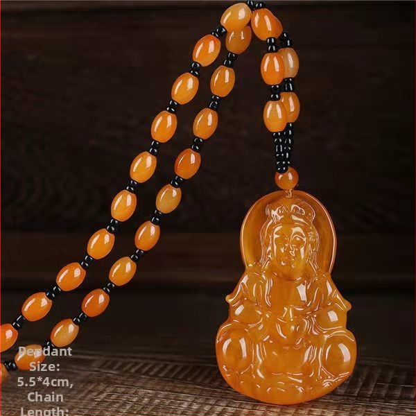 Új Po Bloody pulóverlánc, csúcskategóriás vízcsepp medál, hosszú, sokoldalú nyári utánzatú viaszméz nyaklánc női nyakpánt ajándékba