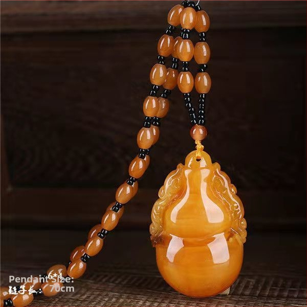 Új Po Bloody pulóverlánc, csúcskategóriás vízcsepp medál, hosszú, sokoldalú nyári utánzatú viaszméz nyaklánc női nyakpánt ajándékba