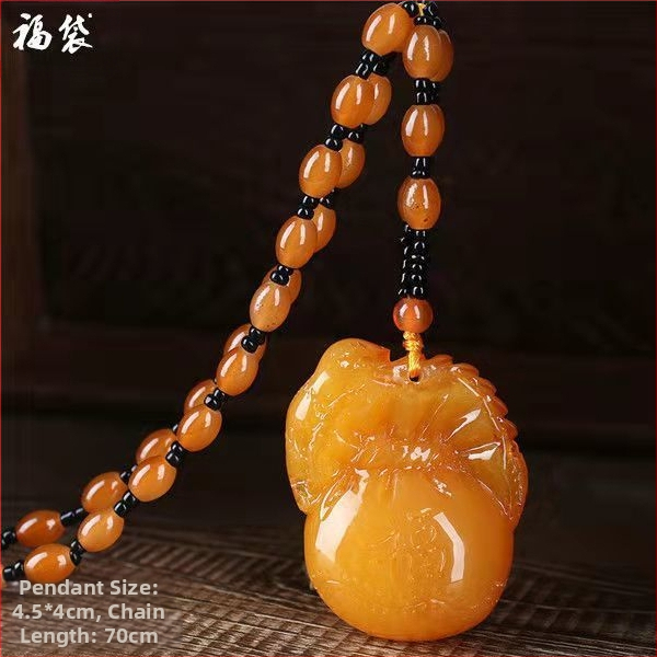 Új Po Bloody pulóverlánc, csúcskategóriás vízcsepp medál, hosszú, sokoldalú nyári utánzatú viaszméz nyaklánc női nyakpánt ajándékba