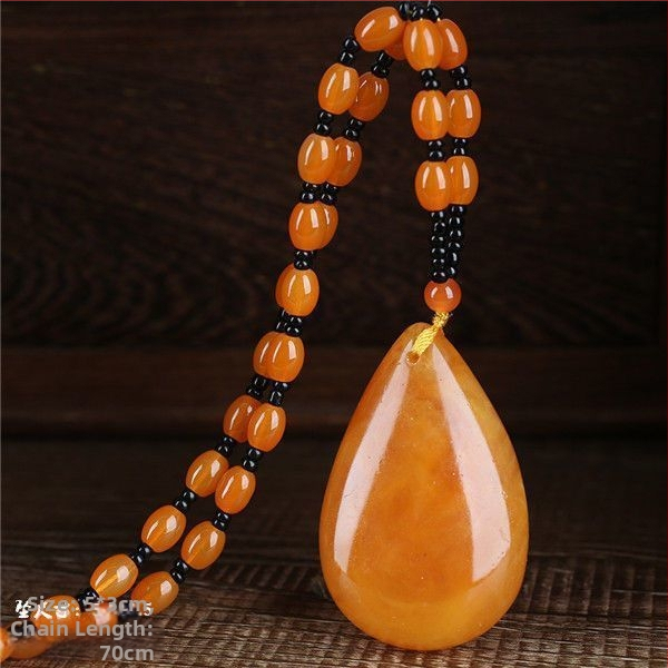 Új Po Bloody pulóverlánc, csúcskategóriás vízcsepp medál, hosszú, sokoldalú nyári utánzatú viaszméz nyaklánc női nyakpánt ajándékba