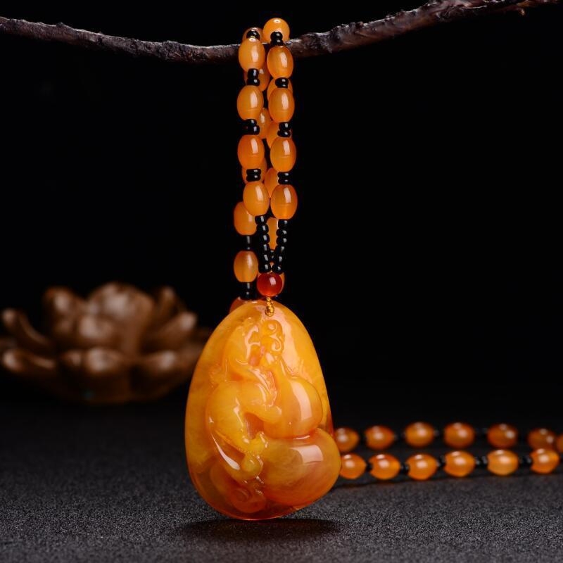 Új Po Bloody pulóverlánc, csúcskategóriás vízcsepp medál, hosszú, sokoldalú nyári utánzatú viaszméz nyaklánc női nyakpánt ajándékba