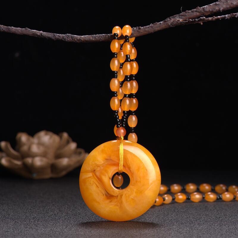 Új Po Bloody pulóverlánc, csúcskategóriás vízcsepp medál, hosszú, sokoldalú nyári utánzatú viaszméz nyaklánc női nyakpánt ajándékba