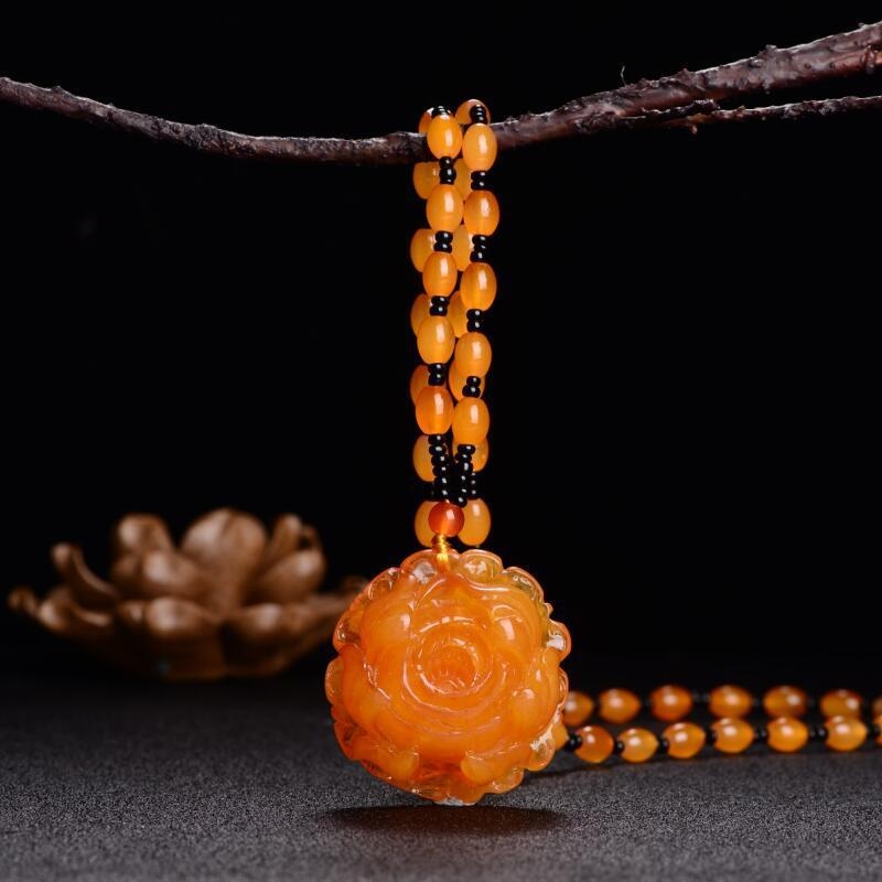 Új Po Bloody pulóverlánc, csúcskategóriás vízcsepp medál, hosszú, sokoldalú nyári utánzatú viaszméz nyaklánc női nyakpánt ajándékba