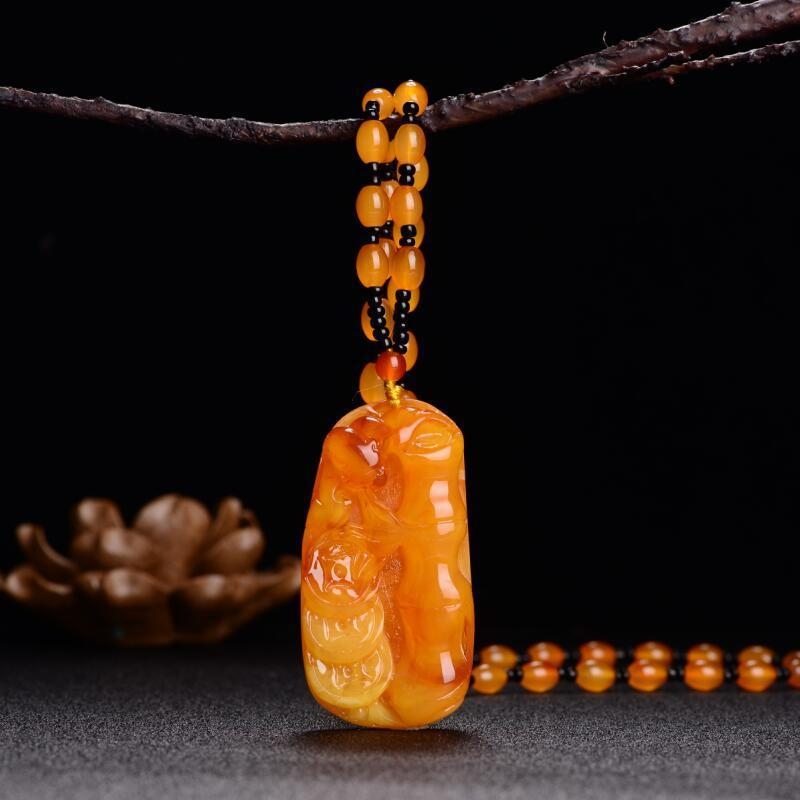 Új Po Bloody pulóverlánc, csúcskategóriás vízcsepp medál, hosszú, sokoldalú nyári utánzatú viaszméz nyaklánc női nyakpánt ajándékba