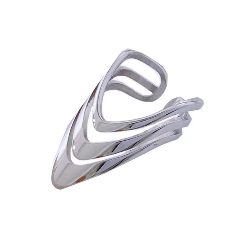 S925 sterling ezüst divatos személyiség széles arcú többrétegű gyűrű női ékszerek, bankett parti dekoráció