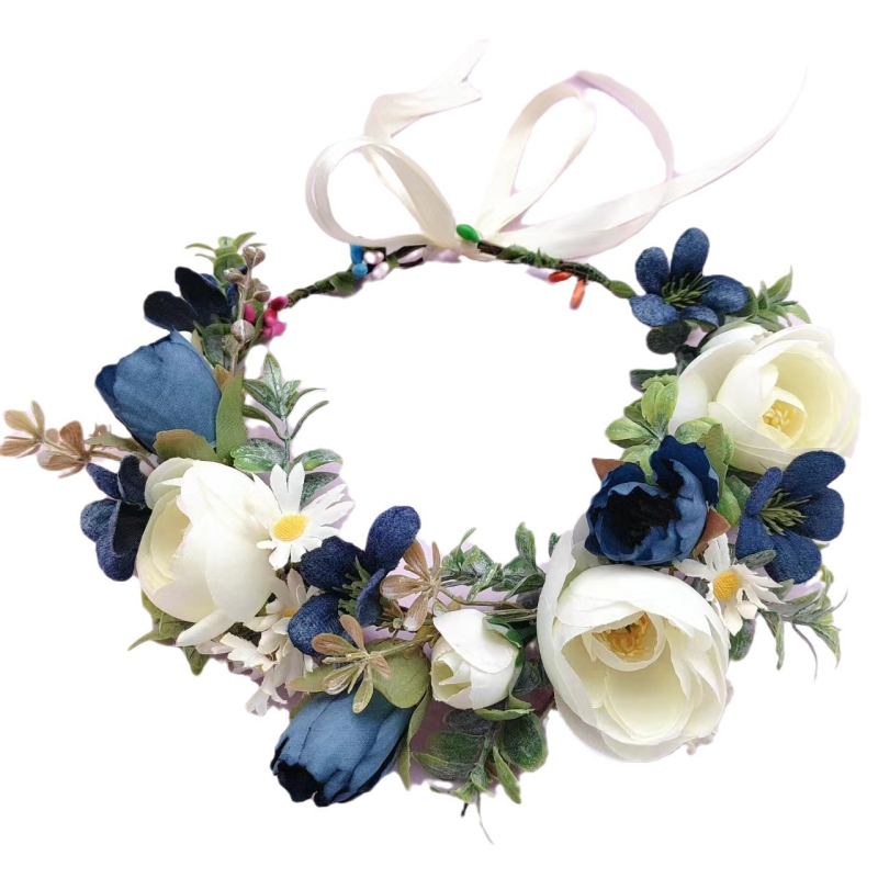 Gyári közvetlen új Mori művirág girland hajpánt gyönyörű természetes kültéri lövészet menyasszonyi koszorúslány girland