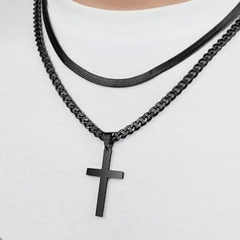 Ευρωπαϊκή και αμερικανική νέα κοσμήματα από ανοξείδωτο ατσάλι, κολιέ διπλής στρώσης, δημιουργική περιστρεφόμενη αλυσίδα, κολιέ πολλαπλών στρώσεων με στοίβες από την Κούβα