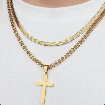 Ευρωπαϊκή και αμερικανική νέα κοσμήματα από ανοξείδωτο ατσάλι, κολιέ διπλής στρώσης, δημιουργική περιστρεφόμενη αλυσίδα, κολιέ πολλαπλών στρώσεων με στοίβες από την Κούβα