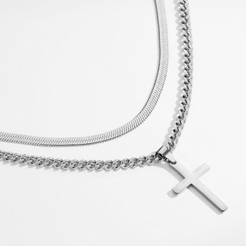 Ευρωπαϊκή και αμερικανική νέα κοσμήματα από ανοξείδωτο ατσάλι, κολιέ διπλής στρώσης, δημιουργική περιστρεφόμενη αλυσίδα, κολιέ πολλαπλών στρώσεων με στοίβες από την Κούβα