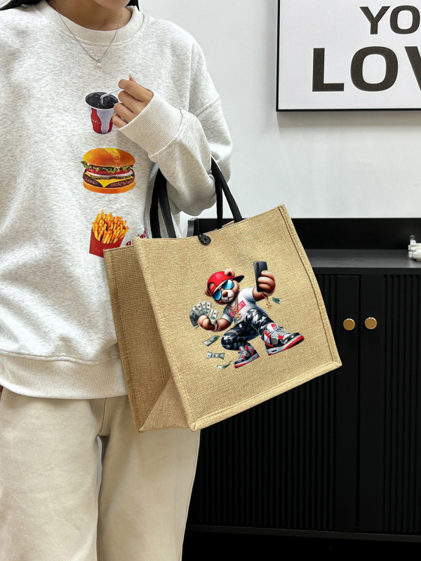 Határokon átnyúló robbanások 2025 új vászon kézitáska szupermarket bevásárlótáska nagy kapacitású vintage vászontáska