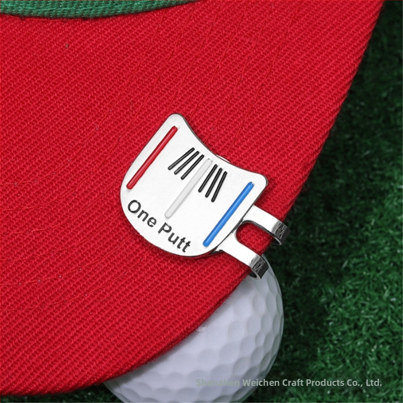 Cezhraničný golfový klip na golfovú čiapku, golfový klip, značka, jednoduchý list, golfový kovový magnetický štítok na loptičku