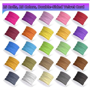 Koreai bársonykötél 3 mm-es lapos, kétoldalas velúr kötél barkácsoláshoz, karkötő, nyaklánc, álomfogó háló, ajándékdoboz, díszes kötél, öv