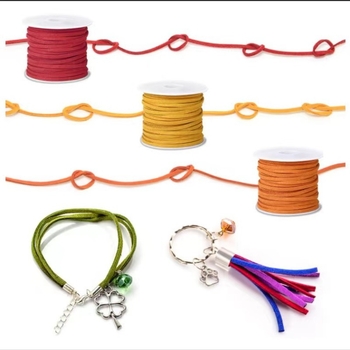 Koreai bársonykötél 3 mm-es lapos, kétoldalas velúr kötél barkácsoláshoz, karkötő, nyaklánc, álomfogó háló, ajándékdoboz, díszes kötél, öv