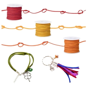 Koreai bársonykötél 3 mm-es lapos, kétoldalas velúr kötél barkácsoláshoz, karkötő, nyaklánc, álomfogó háló, ajándékdoboz, díszes kötél, öv