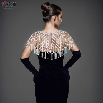 Youlapan Sg47 ekspordi rasketööstuse Han-dünastia pilveõla aksessuaarid helmestega cheongsam väljalõigatud pärlitega tutiga lühikeste õlasallidega