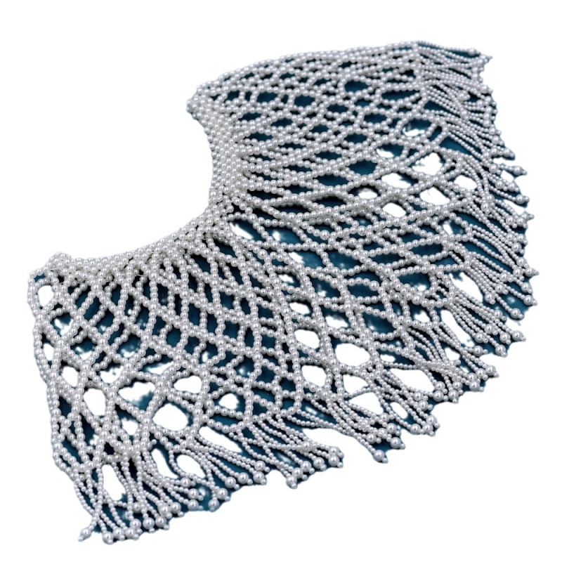 „Youlapan Sg47 Export“ sunkiosios pramonės Han dinastijos debesų pečių aksesuarai, karoliukais dekoruoti čeongsamo skaros su iškirptais perlų kutais, trumpi