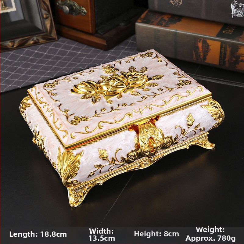 Luxus fém ékszerdoboz európai stílusú palota ékszerdoboz antik kreatív gyűrűtároló doboz ékszerdoboz esküvői ajándék