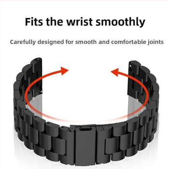 Για Apple iwatch ρολόι με τρεις χάντρες συμπαγές λουράκι smart ρολογιού S10 Huawei GT5 Samsung ατσάλινο λουράκι