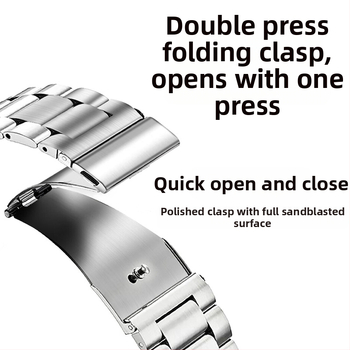 Για Apple iwatch ρολόι με τρεις χάντρες συμπαγές λουράκι smart ρολογιού S10 Huawei GT5 Samsung ατσάλινο λουράκι