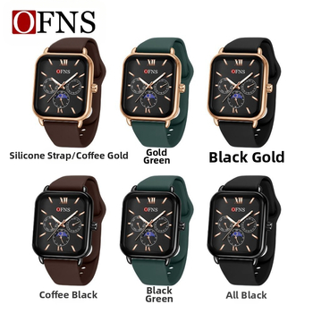 Γυναικείο ρολόι O\'Fannie\'s με εκρηκτικό τετράγωνο χαλαζία και αδιάβροχο, με έξι ακίδες, που σε ταράζει τον χρόνο.